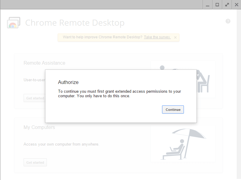 chrome远程桌面授权