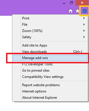 Add-onsbeheer openen in Internet Explorer