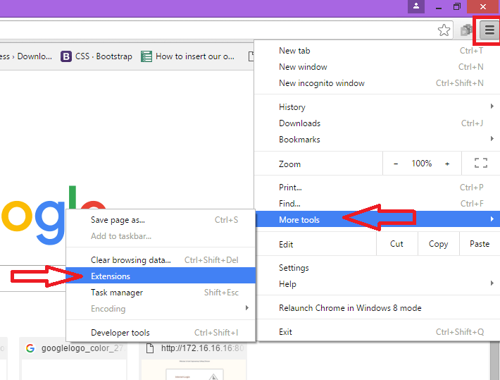 open extensiebeheer in chrome