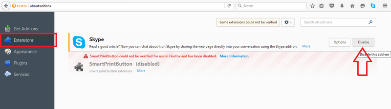 Add-onsbeheerder in Firefox