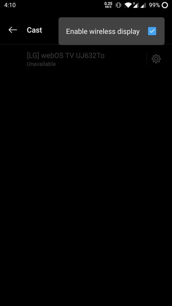 Zrkadlo obrazovky telefónu Android