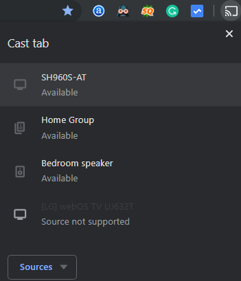 Liste der Chromecast-Geräte auf Chrome