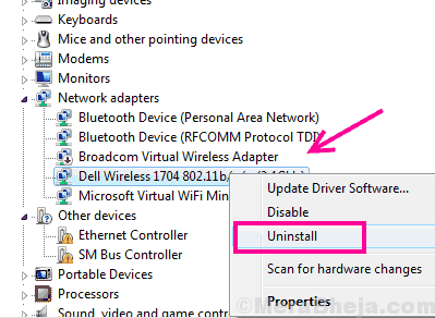 Odinštalujte Err Network Changed Chrome