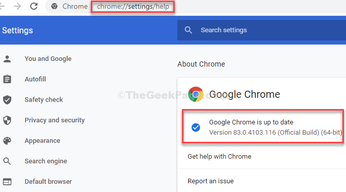 Sizi Chrome Ayarları Yardım Sayfasına Götürür Ay Güncellemesinin Kullanılabilir Olup Olmadığını Kontrol Ediyor Indtalls Güncellemesi