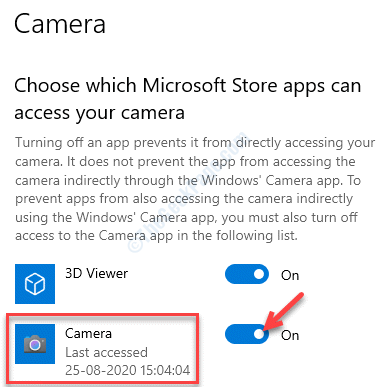 Odaberite koje aplikacije Microsoft Store mogu pristupiti vašoj kameri Uključi kameru