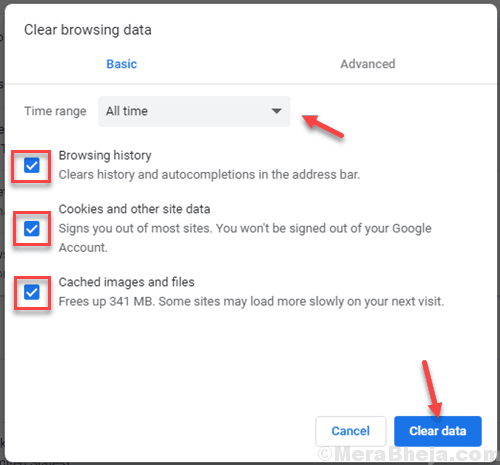 Verileri Temizle Chrome