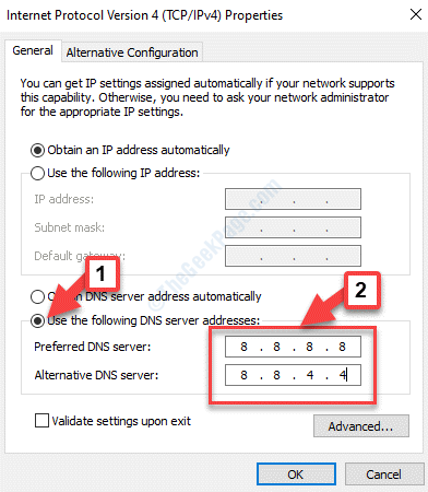 Propiedades General Utilice las siguientes direcciones de servidor Dns Marque Agregar servidor Dns preferido y alternativo
