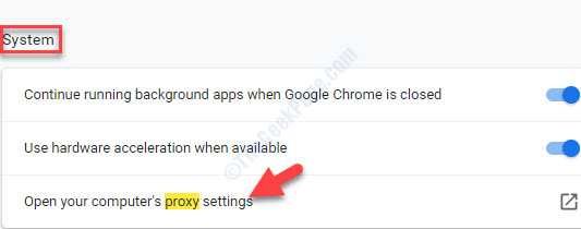 Sistema Abra la configuración de proxy de su computadora