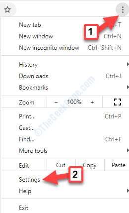 Configuración de Chrome Three Vertical Dots