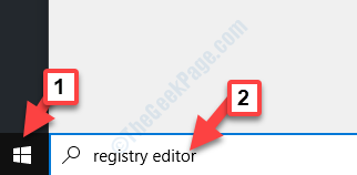 Paleiskite paieškos registro rengyklę