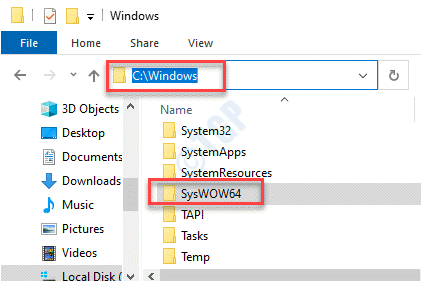 Explorateur de fichiers Lecteur C Windows Syswow64