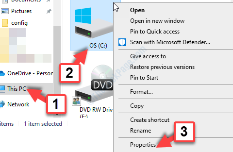 Win + E File Explorer Этот диск ПК C Щелкните правой кнопкой мыши Свойства