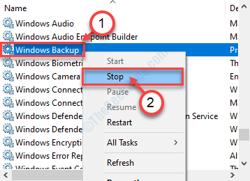 Windows-Sicherungsstopp