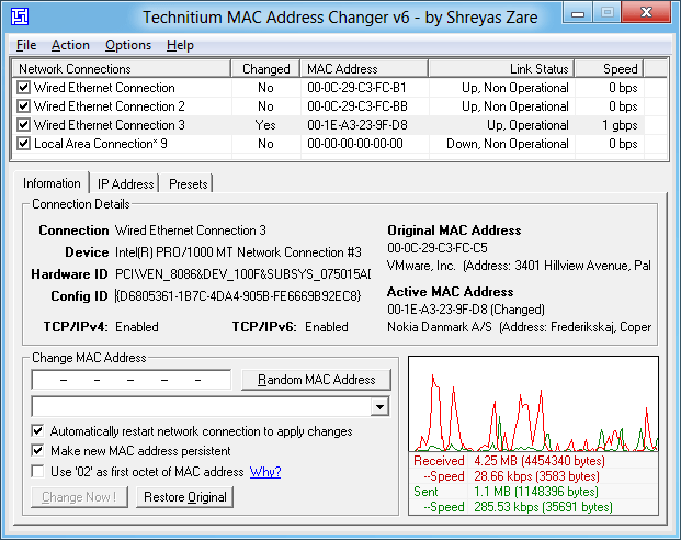 herramienta de cambio de dirección mac