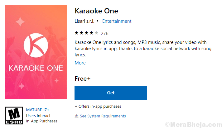 „Karaoke One“ „Microsoft Store“ min