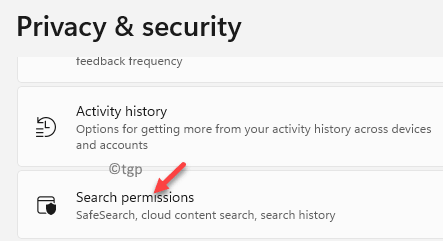 Postavke Privatnost i sigurnost Windows Dozvole Dozvole pretraživanja Min