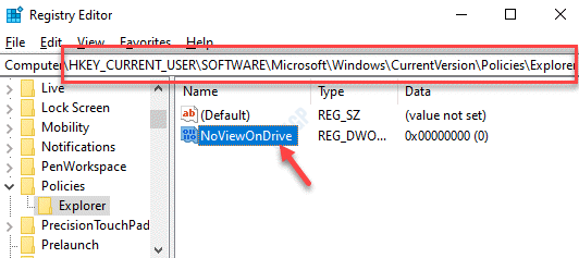 Editor do Registro Navegue até as políticas do Explorer Noviewondrive Excluir
