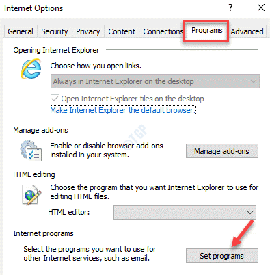 Programas de opções da Internet Definir programas