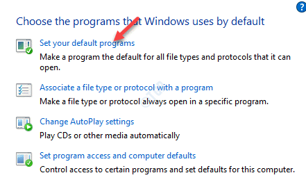 Programas padrão Escolha o programa que o Windows usa por padrão definido como padrão