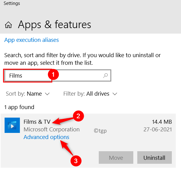 Applications Fonctionnalités Films Tv Options avancées Min