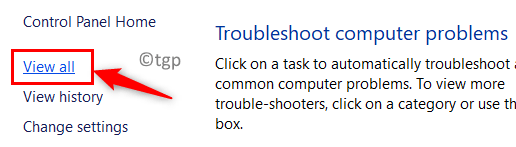 Panneau de configuration Afficher tout Dépannage Min