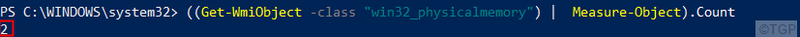 Powershell-Gesamtzahl der verwendeten RAM-Steckplätze