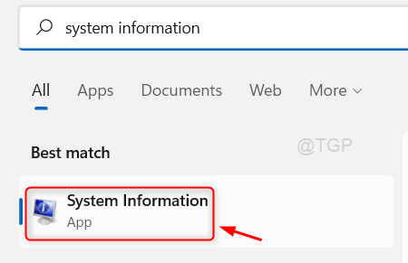 Открыть приложение «Информация о системе» Win11 Min