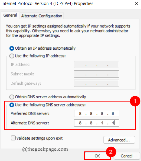 DNS-adres Min [1]