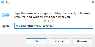 Calendário Privado Ms Settings