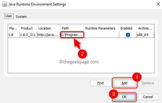 Jre-instellingen Java-installatiemappad toevoegen Min