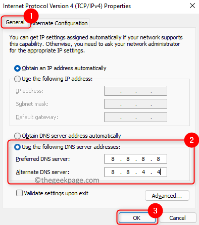 Ipv4-eigenschappen Dns-adres wijzigen Min