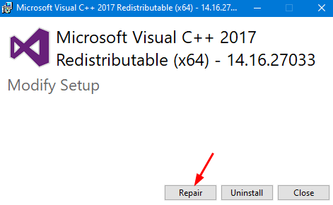 Επιδιόρθωση Visual Cpp