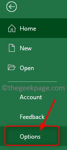 Opzioni di Excel Min