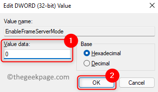 Enableframeservermode Set Value Data Min