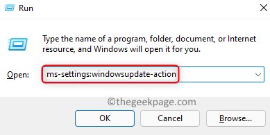 Pokrenite radnju Windows Update Min