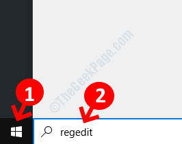 데스크톱 시작 검색 Regedit