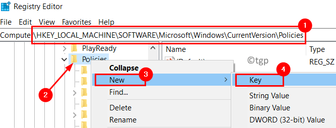 Registry Windows Currentversion Politikker Ny nøgle Min