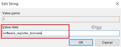 Indstil strengværdi 1 min