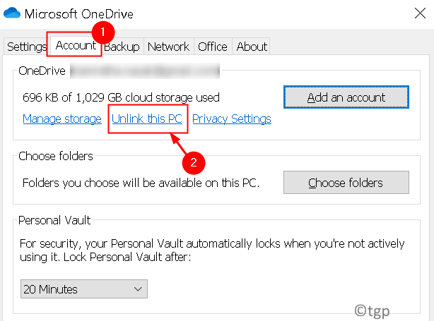 Onedrive 帐户取消关联此电脑
