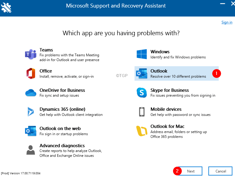Outlook Következő Min