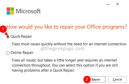 Gyors javítás Ms Office
