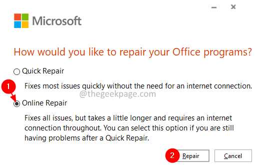 Online javítás Ms Office