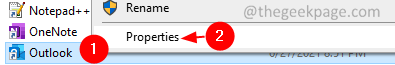 Outlook tulajdonságai