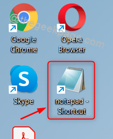 Užrašų nuorodos piktograma darbalaukyje Win11