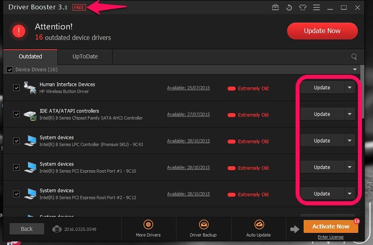 update in de tool