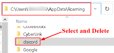 Discord App Data Mappa törlése