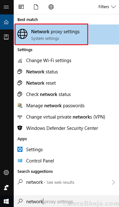 Ağ Proxy Ayarlarını Ara