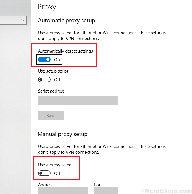 Proxy Sunucu Ayarları