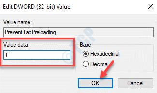 Preventtabpreloading Bewerken Dword (32 Bit) Waarde Waarde Data 0 Ok