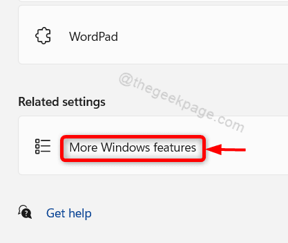 Öppna Windows-funktionssidan Win11